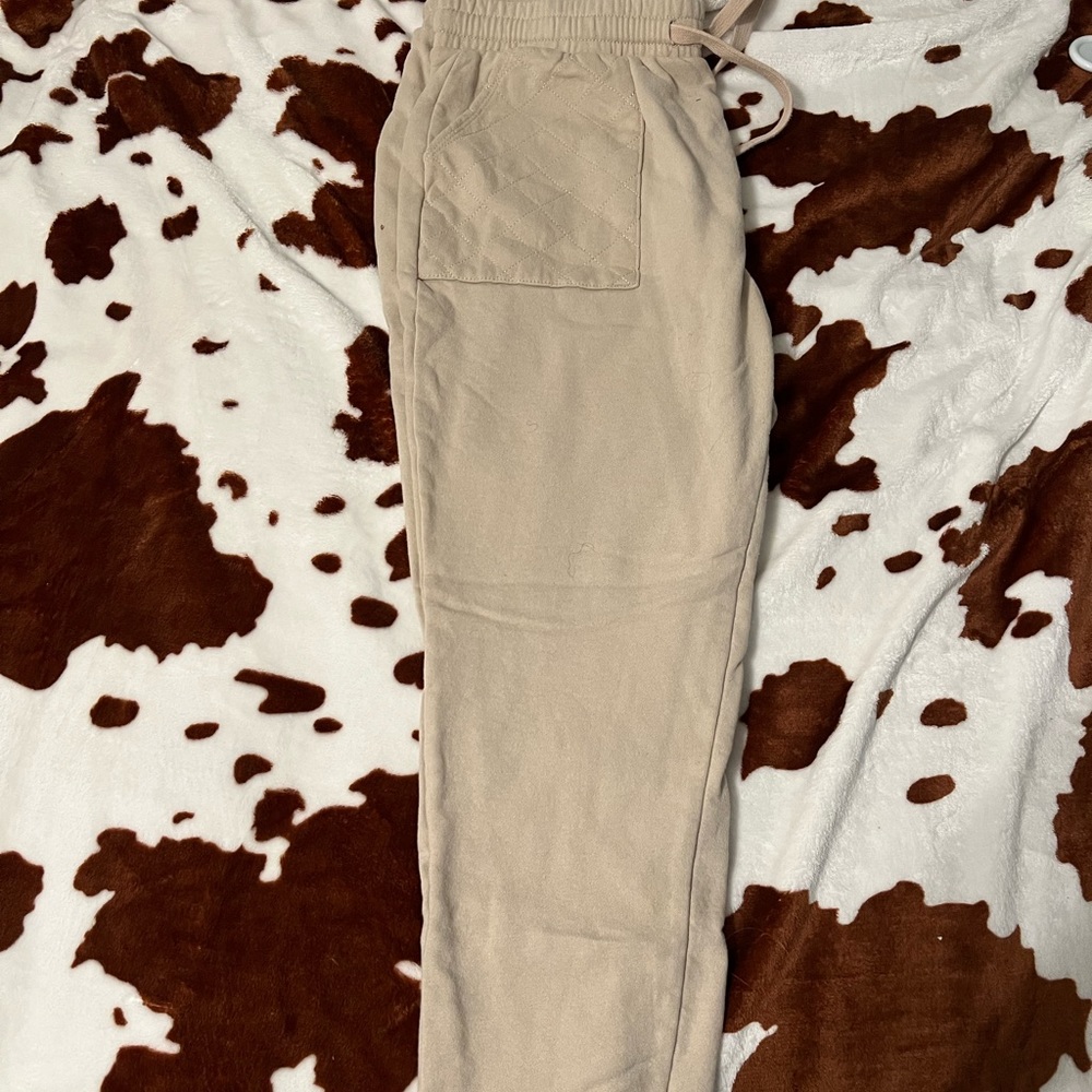 beige cardigan sweatpants